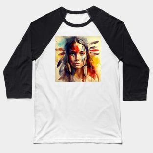 Powerful American Native Woman #3 Baseball T-Shirt